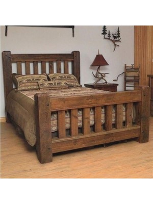 Masifart Tilya Ahşap Karyola Çift Kişilik Klasik Ahşap Yatak Başlığı