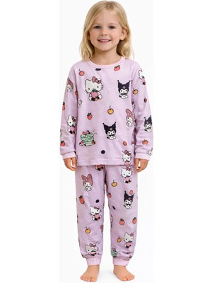 Mini Stella Kids Kuromi Hello Kitty Desenli Kız Çocuk Pijama Takımı