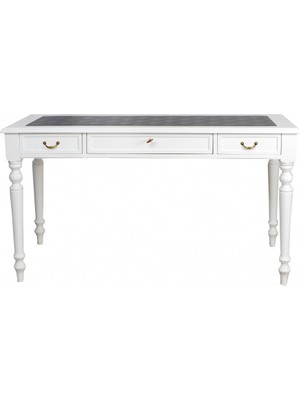 Masifart Calista Tornalı Çalışma Masası 3 Çekmeceli Beyaz Lake