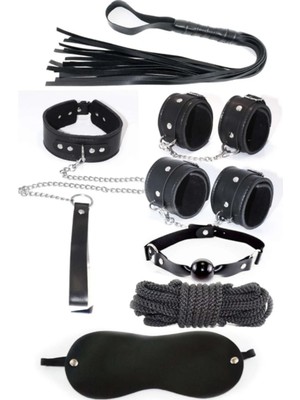 Byen Giyim Gülüşünde Saklıparti Modeliünya Siyah Harnes Kelepçe Kırbaç Takım