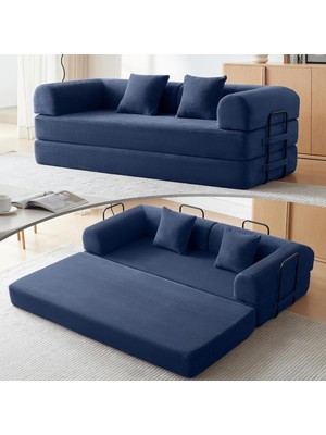 Puffiber Fitilli Kadife Kumaş Dönüştürülebilir Kanepe Yatak,konforlu Yer Yatağı 90X200 cm