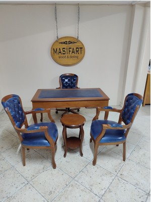 Masifart Nora Ahşap Çalışma Masa Takımı 5 Parça