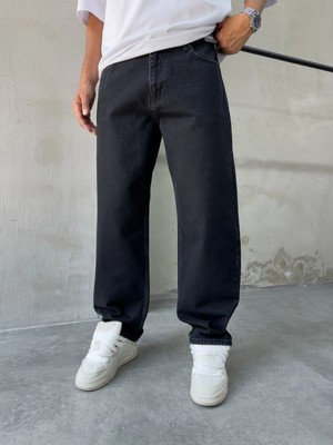 Difransel Jeans Erkek Baggy Fit Siyah Jean