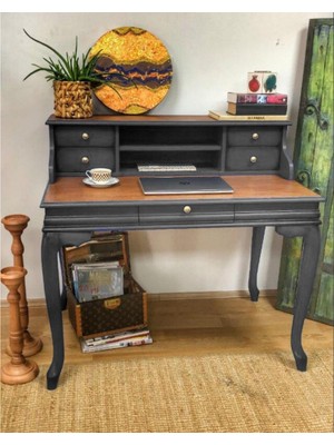 Masifart Sema Ahsap Calisma Masası 125 cm Gri Eskitme