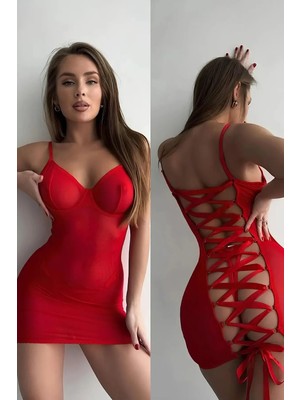 Byen Giyim Ne Izlemeli Anga Hediyeli Transparan Ayarlanabilir Elbise (Gizli Gönderim)