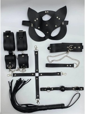 Byen Giyim Vücudu Saran Detaya Parça Siyah Deri Vücut Fantezi SETI-500525