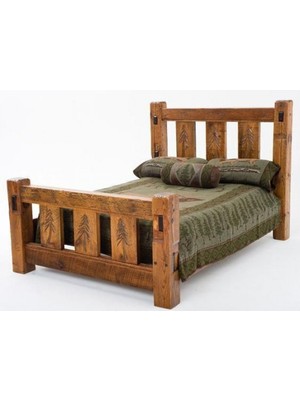 Masifart Bacata Ahşap Karyola Klasik Ahşap Yatak Başlığı Çift Kişilik
