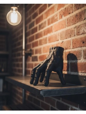 Epilons 3D Siyah El Tasarım Dekor 17X16 cm Konsol ve Şömine Üstü Obje