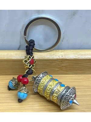 Indispensablely Metal Tibet Dua Çarkı Anahtarlık ALK4462