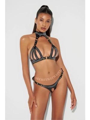 Byen Giyim Gecelerin Incisianabilir Özel Yapım Fantezi Taşlı Vücut ve Sütyen Külot Takımıson Halişimdi Sb