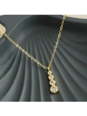 LTG Nova Yuvarlak Zirkon Taşlı Kolye