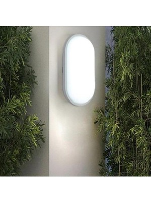 Geldi Banyo Tavan Lambası Aydos 20W Oval Balkon Tavan Lambası 6400K Beyaz LED Işık Teras Duvar Lambası (Beyaz)