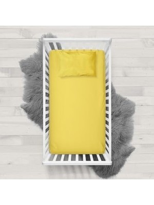 80X130 Lastikli Ranforce Bebek Çarşaf Takımı - Sarı
