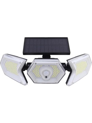 254 Ledli Hareket Sensörlü Solar Projektör Güneş Enerjili LED Bahçe Lambası Şarj Olan