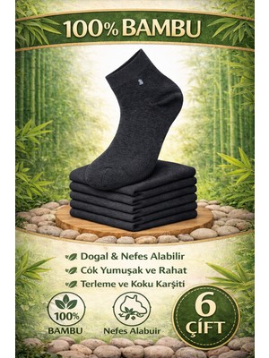 Yotitex Doğal %100 Bambu Unisex 6'lı Paket Çorap