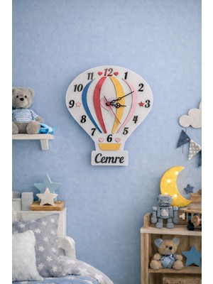 Genç Odası Duvar Saati Balon Temalı Şık Kişiye Özel NO1047