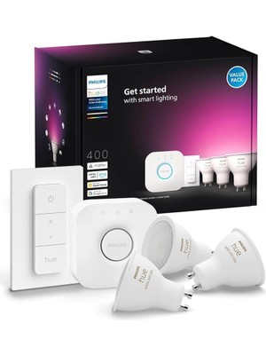 Huewca 4.2W GU10 Renkli Spot Akıllı Ampul 3'lü Başlangıç Seti (Kumandalı)