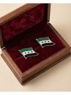 Zaytoon 2'li Yeni Suriye Bayrak Unisex Yaka Mineli Rozeti 21 mm A300029-02