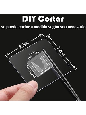 Sets Sihirli Kanca Çıft Taraflı Çok Amaçlı Kancalar Kendinden Yapışkanlı Şeffaf Su Geçırmez ve Yağ Geçırmez. Mutfak Banyo Oturma Odası Içın Delme Yok Çıkarılabilir Max 10KG