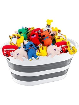 Bee Home Katlanabilir Çamaşır ve Oyuncak Sepeti, Gri