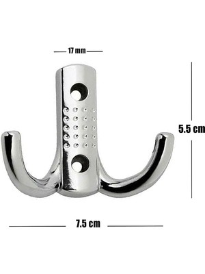 Nobel Vestiyer Duvar Askısı Dolap Elbise Banyo Askılığı Krom Askı (3 Adet)