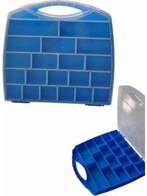 20 Bölmeli Organizer, Küçük Parçalar Saklama Kutusu, Şeffaf Plastik Alet Düzenleyici Saklama Kutusu Vidalar, Cıvatalar, Çiviler, Boncuk Için Avandanlık Mavi