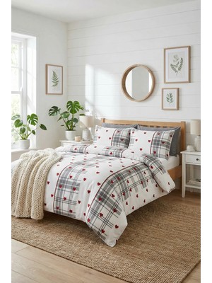 Comfort Craft %100 Pamuk Ranforce Çift Kişilik Desenli Nevresim Takımı - Lastikli Çarşaflı