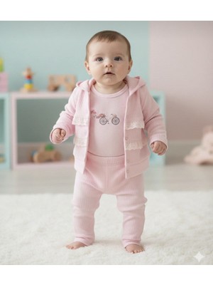 Efemkids 3-12 Ay Kız Bebek Takımı %100PAMUKLU Yenidoğan Bebek Takımı Esnek Rahat Kalıp