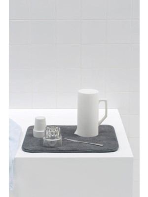 Mikrofiber Kuru Mat, Koyu Gri, 47 x 40 x 1 cm