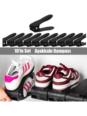 Org -201 10 Lu Ayakkabı Rampası Ayakkabı Düzenleyici Dolap Içi Organizer- Siyah