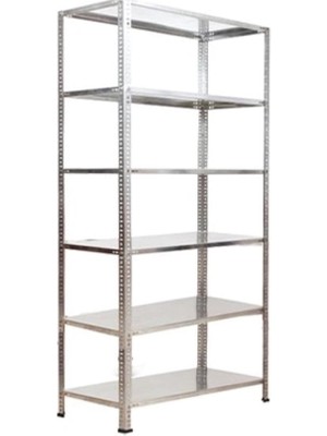 6 Katlı Galvaniz Çelik Raf Arşiv Rafı Depo Rafı Kiler Rafı 43X60X200