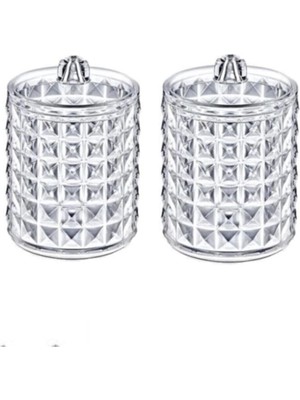 Up 2'li Silindir Pamuk Organizer - Diamond Serisi - Şık ve Pratik Pamuk Saklama Çözümü