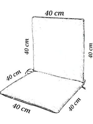 Bahçe Balkon Salon Krem Sandalye Minderi (Arkalıklı) 4 Lü