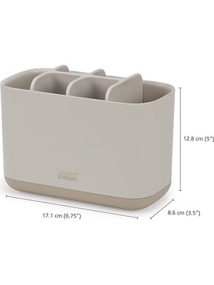 Joseph Easy-Store Caddy, Diş Fırçası Tutucu, Banyoda Saklama, Büyük, Mat Yüzey, Bej