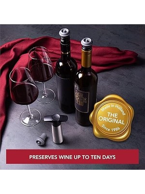 Vin Şarap Koruyucu Paslanmaz Çelik Hediye Kutusu - Şarabınızı Taze ve Keyifli Tutun - Açılmış Şişelerinizin Kalitesini Koruyun - Lüks Şarap Aksesuarı