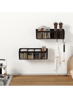 Yapışkanlı Banyo Rafı, 2'li Banyo Düzenleyici, Duş Rafı Organizer Şampuanlık, Duşakabin Rafı, Banyo Organizeri, Banyo Askısı Plastik