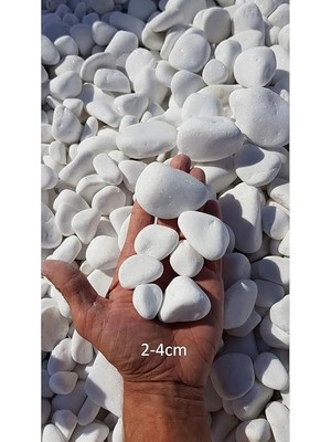 Mezar Taşı 50 kg 2-4 cm Beyaz Dolomit Taş Dere Çakıl Taşı Bahçe Süs Taşı Mezar Süsleme Taşı