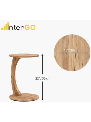 Tekerlekli C Sehpa Koltuk Sehpası Yan Sehpa Zigon Sehpa Servis Sehpası - Atlantik Çam