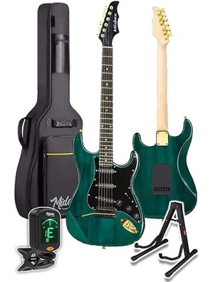 GLC-40GR Profesyonel Elektro Gitar Yeşil (Stand Gigbag Askı Capo Tuner Pena Kablo Yedek Tel)