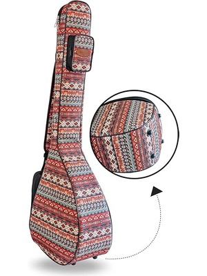 Müzik Pandura Müzik Profesyonel Su Geçirmez 20 mm Pedli Gigbag Uzun Bağlama Saz Kılıfı Otantik