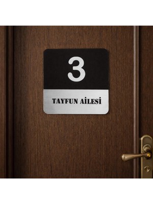 Dış Kapı Süsü Kişiye Özel Şık ve Sade Gümüş Pleksi No 04