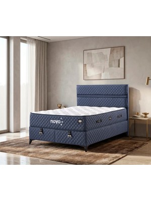 Mona Yatak Nova Lacivert Çift Taraflı Ortopedik Pocket Yaylı Yatak - 30 cm