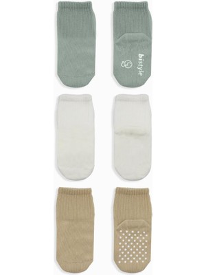 Urfakent Basic Kaymaz Penye Soket Çorap 3'lü BS10107 Nil Ekru Bej