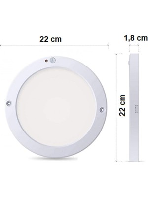 Gece Gündüz Sensörlü Sıva Üstü Tavan Armatür Cata Bologna Slim Kasa Panel LED Armatür 2100 Lm (Beyaz Işık)