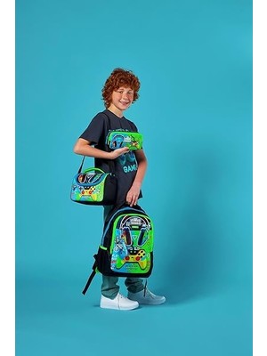 High Kids Kulaklık Game Desenli 3'lü Okul Çanta Seti SET0123667