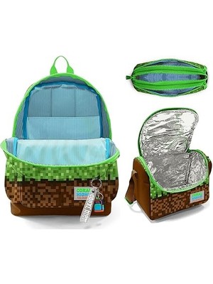 High Ilkokul Üçlü Okul Başlangıç Çanta Seti - Yeşil Kahverengi Craft, Erkek Çocuk