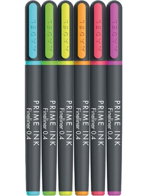 Prime Ink Fineliner 6'lı Neon Klasik Ince Uçlu Kalem