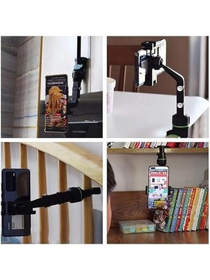 Dikiz Aynası, Koltuk Arkası, Çalışma Masası Telefon Tutucu, Standart, Iphone, Samsung, Xiaomi, Huawei Uyumludur, 360 Dönebilen Çok Fonksiyonlu Akrobat Telefon Tutucu
