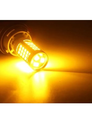 93 Tek Duy LED PY21W Tip BAU15S 66 Ledli Yakın Tırnak Mercekli Turuncu