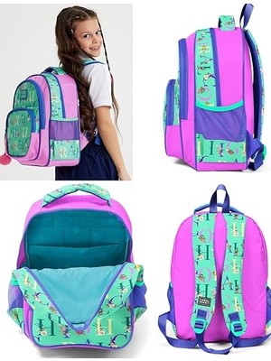 High Yeşil Pembe Kız Çocuk Üçlü Ilkokul Okul Çanta Seti